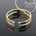 Geltono aukso žiedas su baltais briliantais