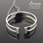 Balto aukso žiedas su baltais briliantais