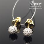 Geltono aukso auskarai su baltais briliantais