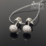 Balto aukso auskarai su baltais briliantais