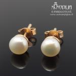 Auksiniai auskarai su perlu