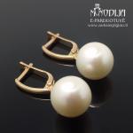 Kabantys auksiniai auskarai su perlais