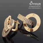 Auksiniai auskarai su akmenukais