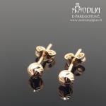 Auksiniai auskarai graviruoti burbuliukai