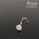 Auksinis auskaras į nosį su akute