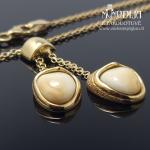 Geltono aukso grandinėlė su akmenukais