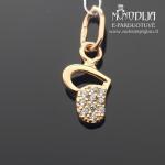 Auksinis pakabukas Širdelė su akutėmis