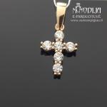 Auksinis pakabukas Kryžiukas su akutėmis
