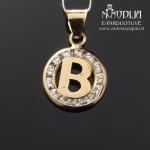 Auksinis pakabukas raidelė B