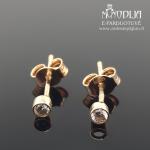 Auksiniai auskarai su baltomis akutėmis