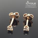 Auksiniai auskarai su baltomis akutėmis