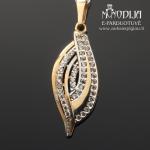 Auksinis pakabukas su baltomis akutėmis