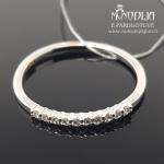 Balto aukso žiedas su baltais briliantais