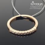 Auksinis žiedas su baltais briliantais