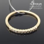 Geltono aukso žiedas su baltais briliantais