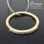 Geltono aukso žiedas su baltais briliantais