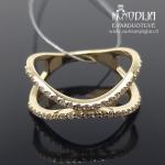 Geltono aukso žiedas su baltais briliantais