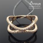 Auksinis žiedas su baltais briliantais