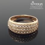 Auksinis žiedas su baltomis akutėmis