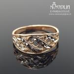 Auksinis žiedas su baltu auksu