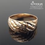 Auksinis žiedas su baltu auksu