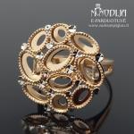 Auksinis žiedas su baltu auksu