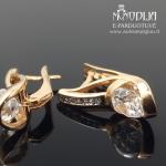 Auksiniai auskarai su akmenukais