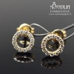 Geltono aukso auskarai su baltais briliantais