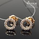 Auksiniai auskarai su baltais briliantais