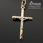 Auksinis pakabukas Kryžiukas su baltu auksu