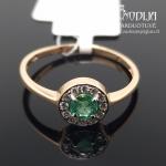 Auksinis žiedas su briliantais ir smaragdu