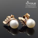 Auksiniai auskarai su perlais