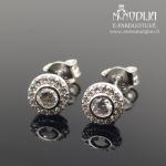 Balto aukso auskarai su akutėmis