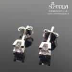 Balto aukso auskarai su akutėmis