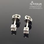 Balto aukso auskarai su akutėmis