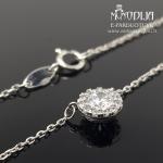 Balto aukso grandinėlė su akmenukais