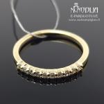 Geltono aukso žiedas su briliantais