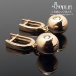 Kabantys auksiniai auskarai burbulai