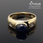 Geltono aukso žiedas su akutėmis