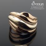 Auksinis žiedas su baltu auksu