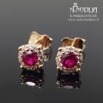 Auksiniai auskarai su akmenukais