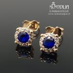 Auksiniai auskarai su akmenukais