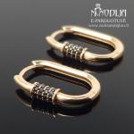 Auksiniai auskarai rinkės su akutėmis