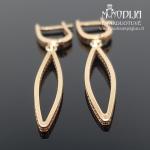 Kabantys auksiniai auskarai su akutėmis