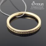 Geltono aukso žiedas su briliantais