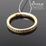 Geltono aukso žiedas su briliantais
