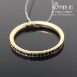 Auksinis žiedas su juodais briliantais