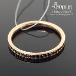 Auksinis žiedas su juodais briliantais