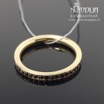 Auksinis žiedas su juodais briliantais