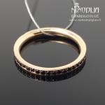 Auksinis žiedas su juodais briliantais